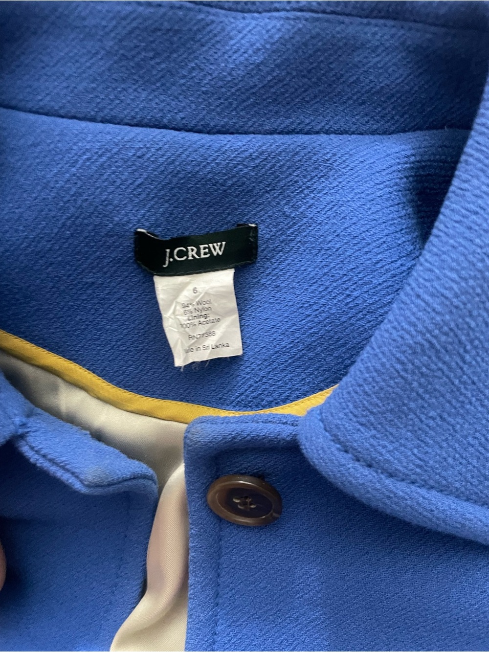 J. Crew Royal Blue Wool Trench Coat - Picture 3 of 9